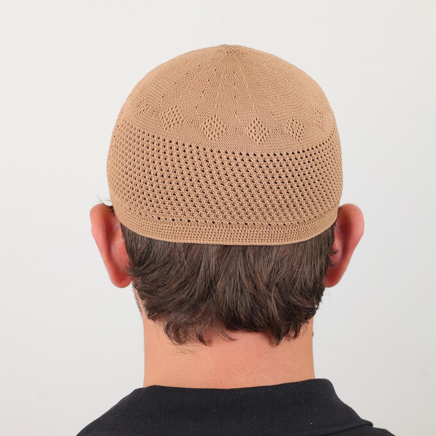 12 Piece Turkish Velvet Crochet Kufi Hat for Men – Breathable Stretch Islamic Prayer Cap (Standard Fit) - Firaset