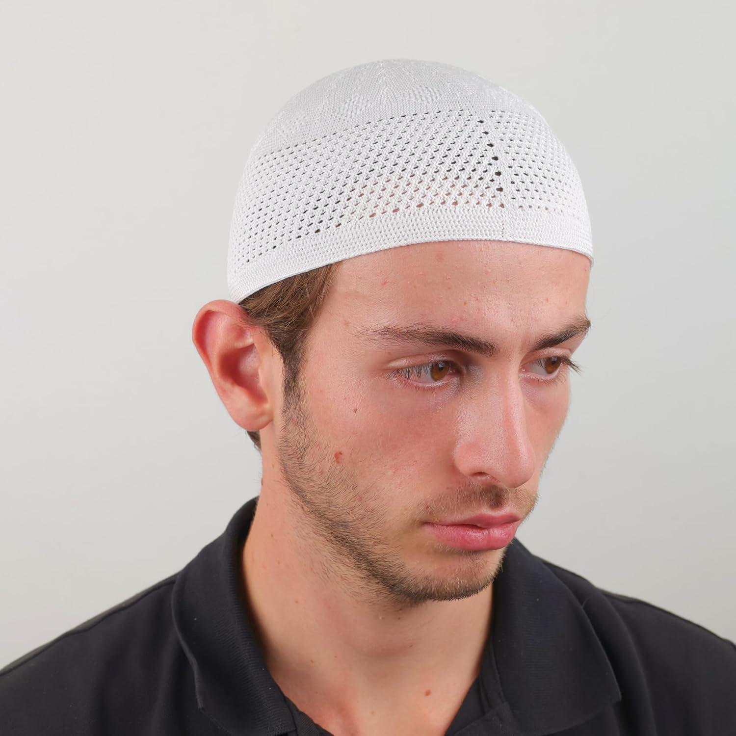 12 Piece Turkish Velvet Crochet Kufi Hat for Men – Breathable Stretch Islamic Prayer Cap (Standard Fit) - Firaset