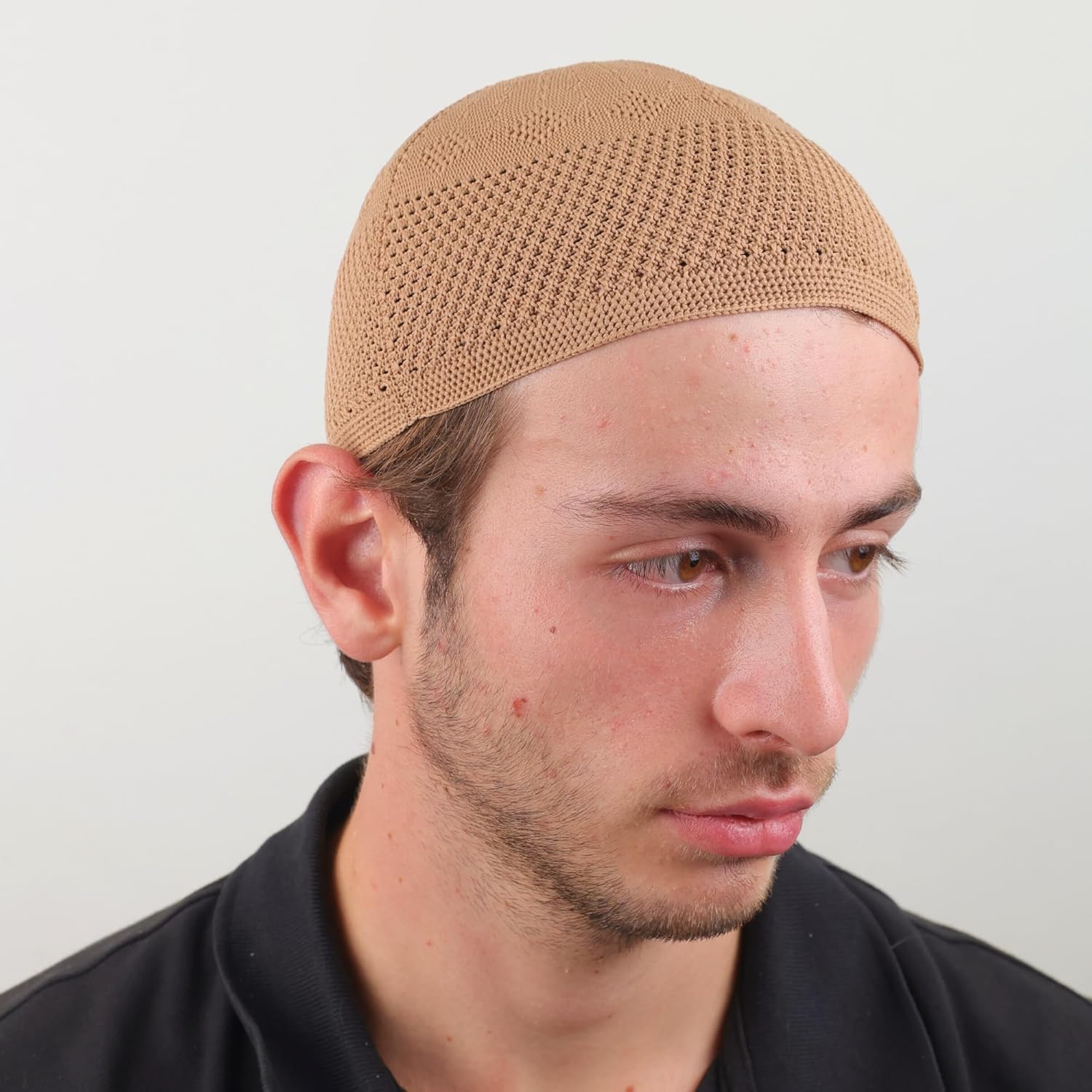 12 Piece Turkish Velvet Crochet Kufi Hat for Men – Breathable Stretch Islamic Prayer Cap (Standard Fit) - Firaset