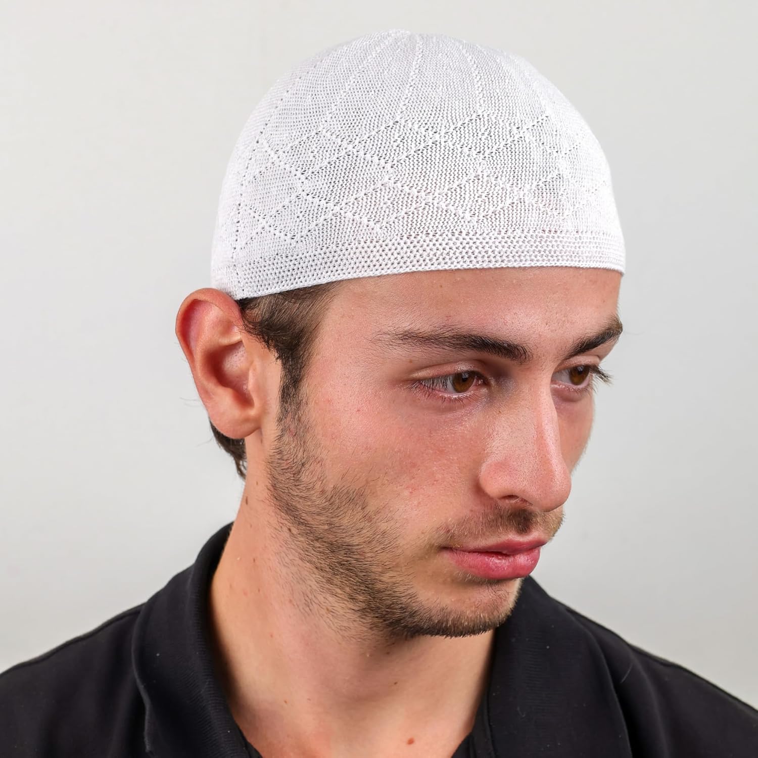 12 - Piece Turkish Velvet Kufi Hats – Men’s Breathable Crochet Prayer Caps (Standard Stretch Fit) - Firaset