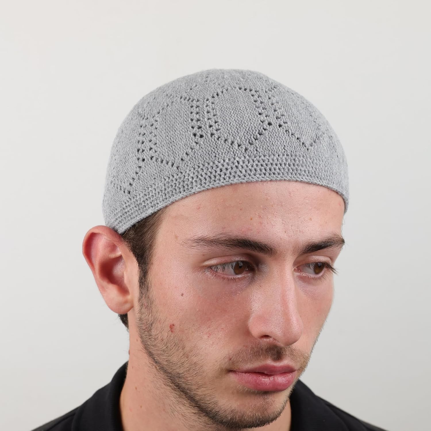Men’s Turkish Velvet Crochet Kufi Set – 2 Breathable Stretch Islamic Prayer Caps (Standard Size Fit)