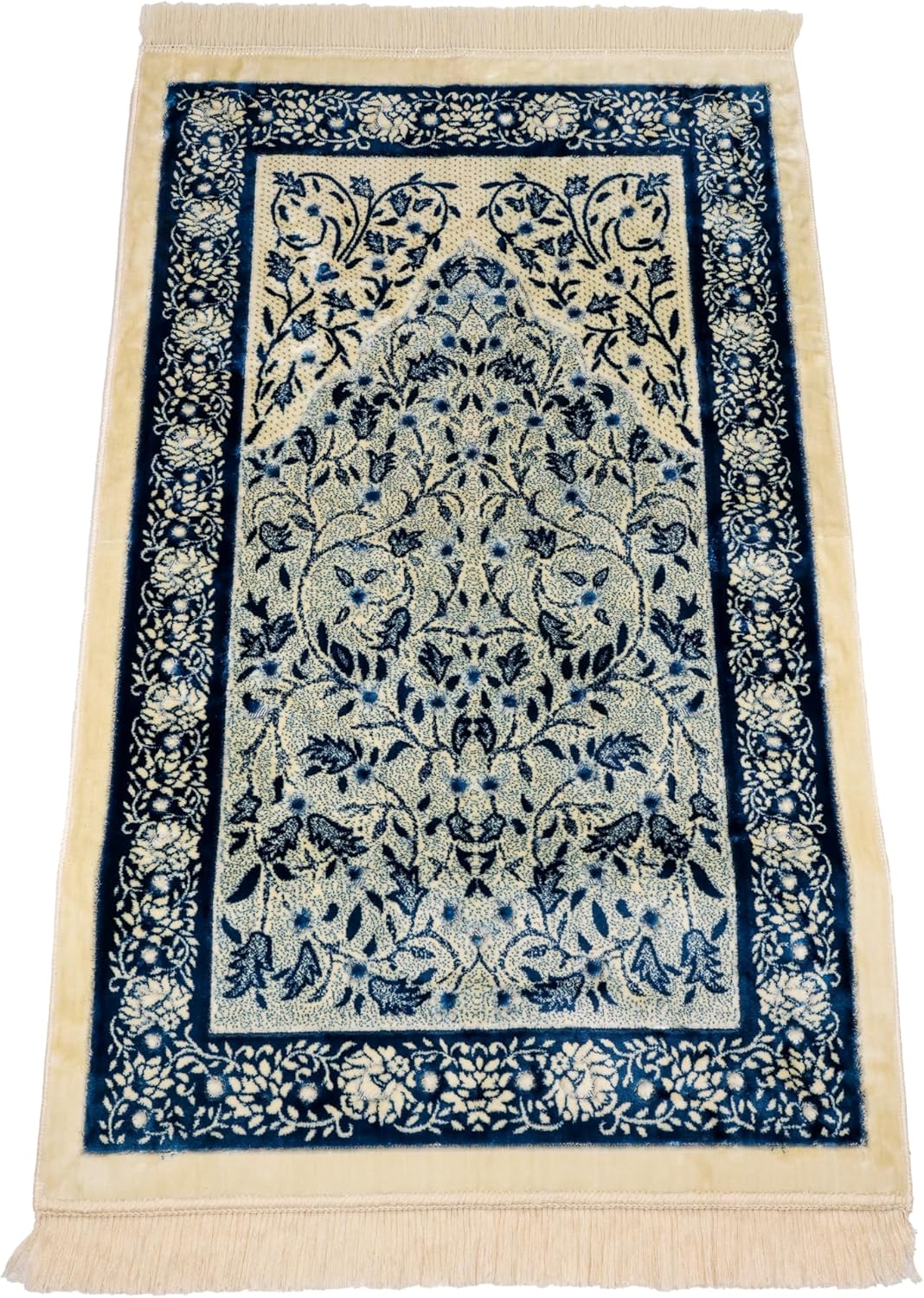 Turkish Velvet Muslim Prayer Rug – Soft Plush Islamic Sajada Mat (2'2" x 3'7")