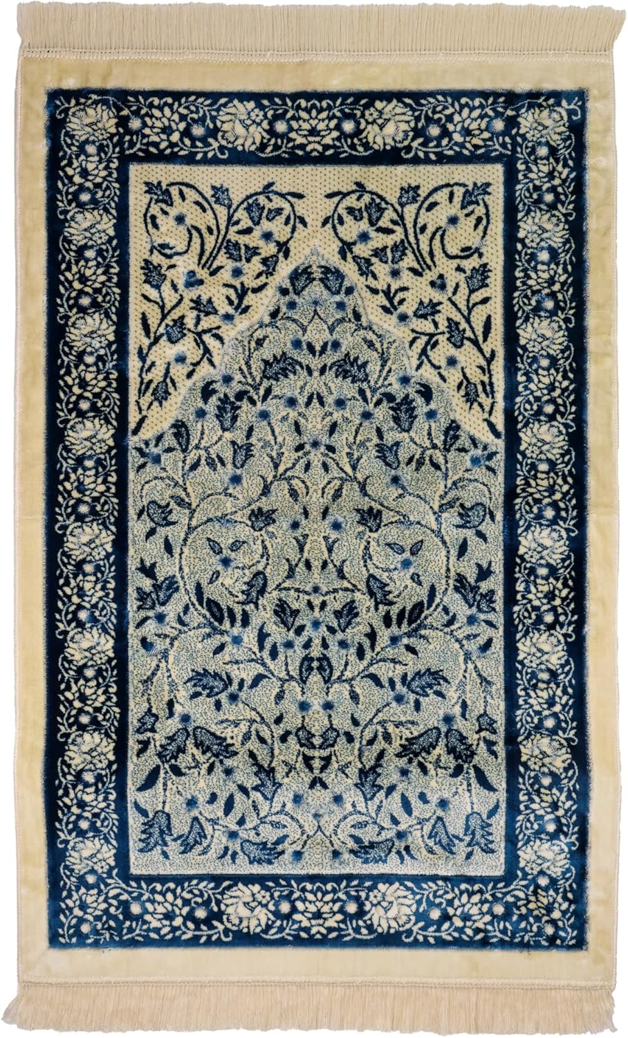 Turkish Velvet Muslim Prayer Rug – Soft Plush Islamic Sajada Mat (2'2" x 3'7")