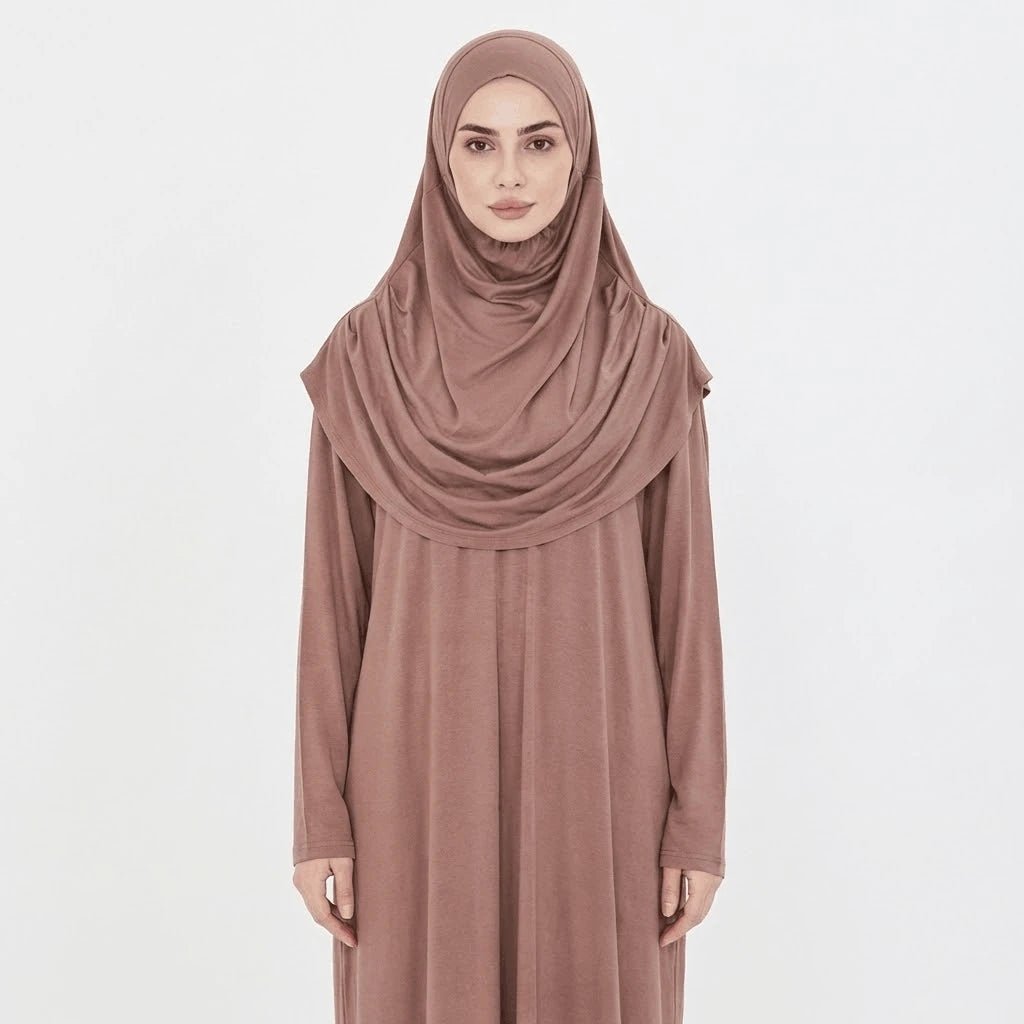 Firdaws 2 - Piece 2 - Viscose Mink Prayer Dress Set – Top, Skirt & Bag - Firaset