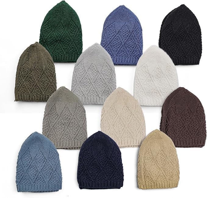 Turkish Velvet Crochet Kufi Hats for Men – Breathable Stretch Islamic Prayer Cap (Standard Fit) - Firaset