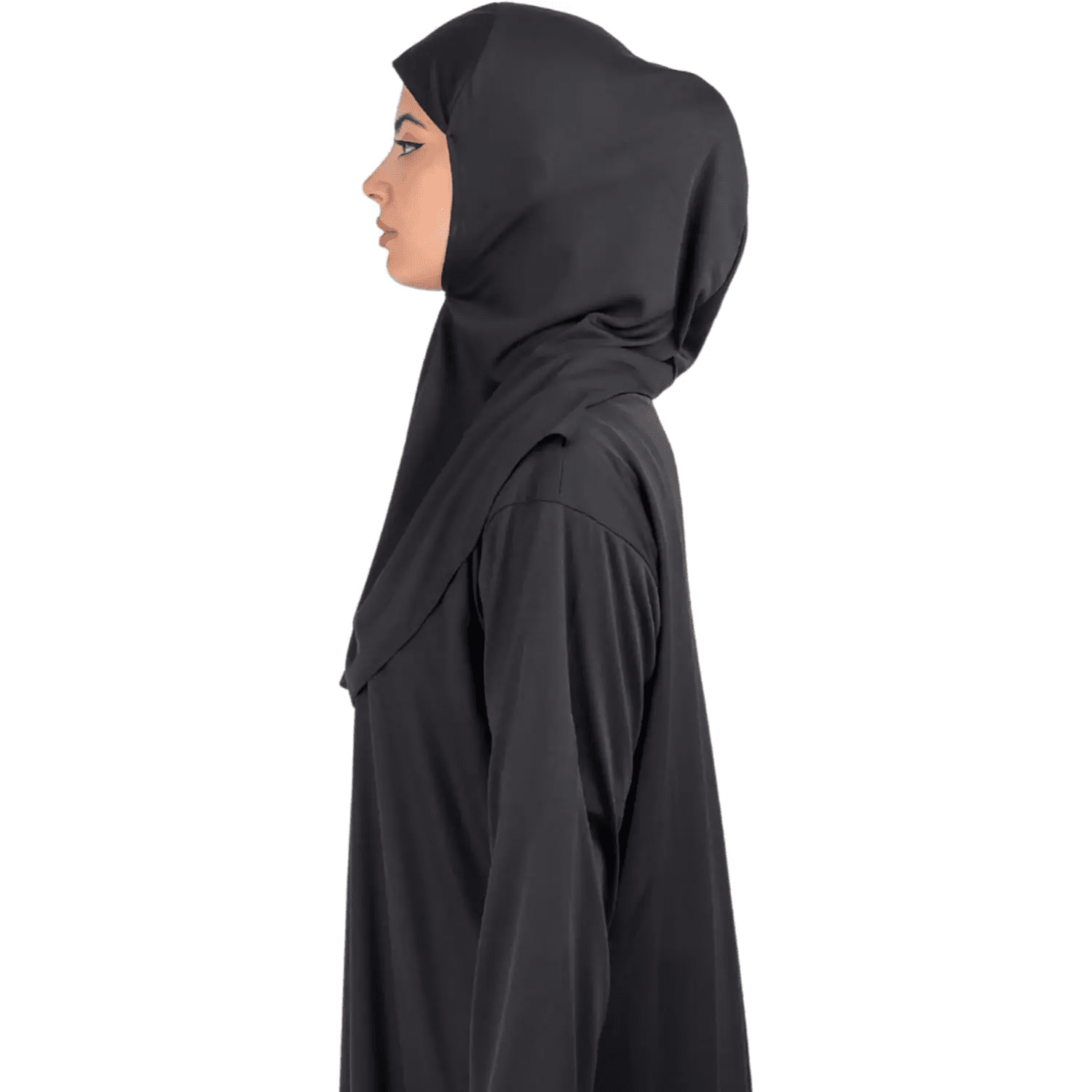Women's One - Piece Prayer Dress Abaya – Full Coverage Zipper Front Jilbab (Black) - Firaset