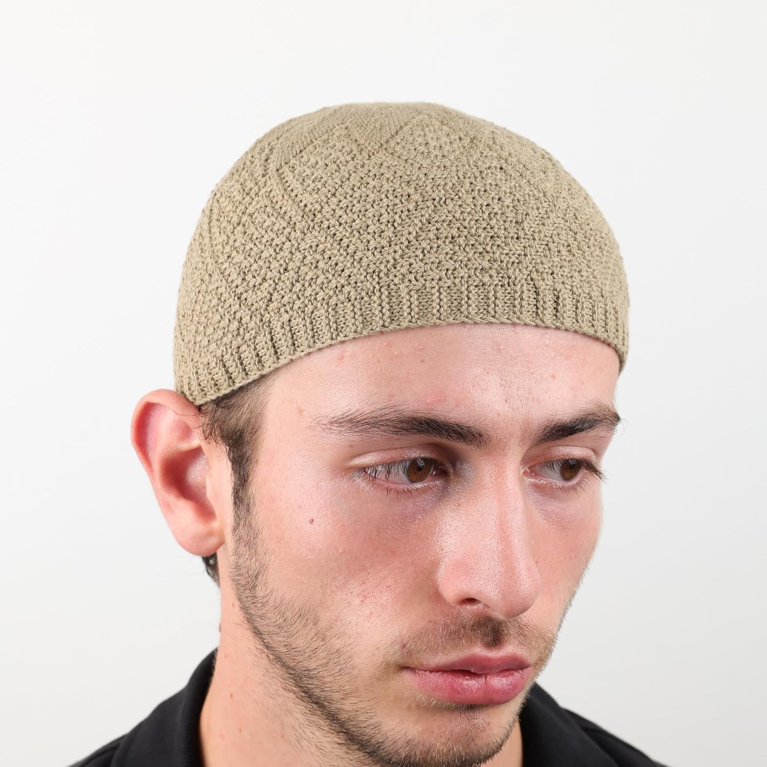 6 Piece Turkish Velvet Crochet Kufi Hats for Men – Breathable Stretch Islamic Prayer Caps (Standard Fit) - Firaset