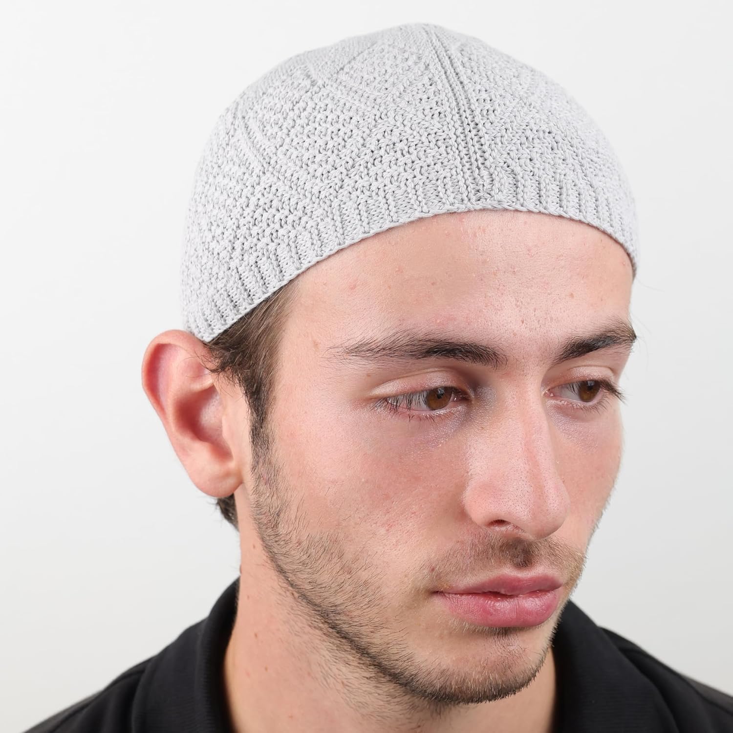 6 Piece Turkish Velvet Crochet Kufi Hats for Men – Breathable Stretch Islamic Prayer Caps (Standard Fit) - Firaset