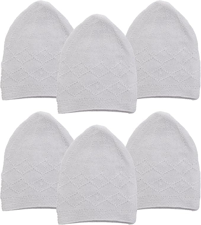6 Piece Turkish Velvet Kufi Hats – Men’s Breathable Prayer Caps - Firaset