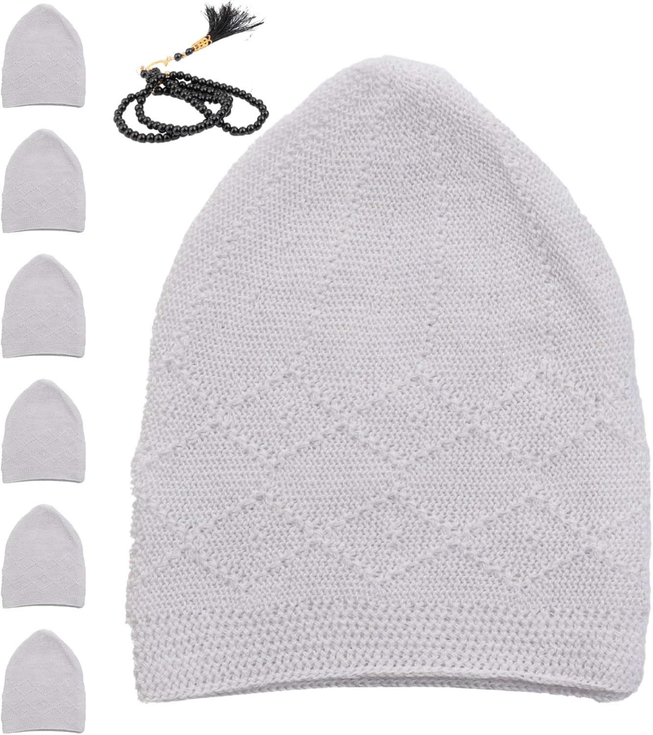 6 Piece Turkish Velvet Kufi Hats – Men’s Breathable Prayer Caps