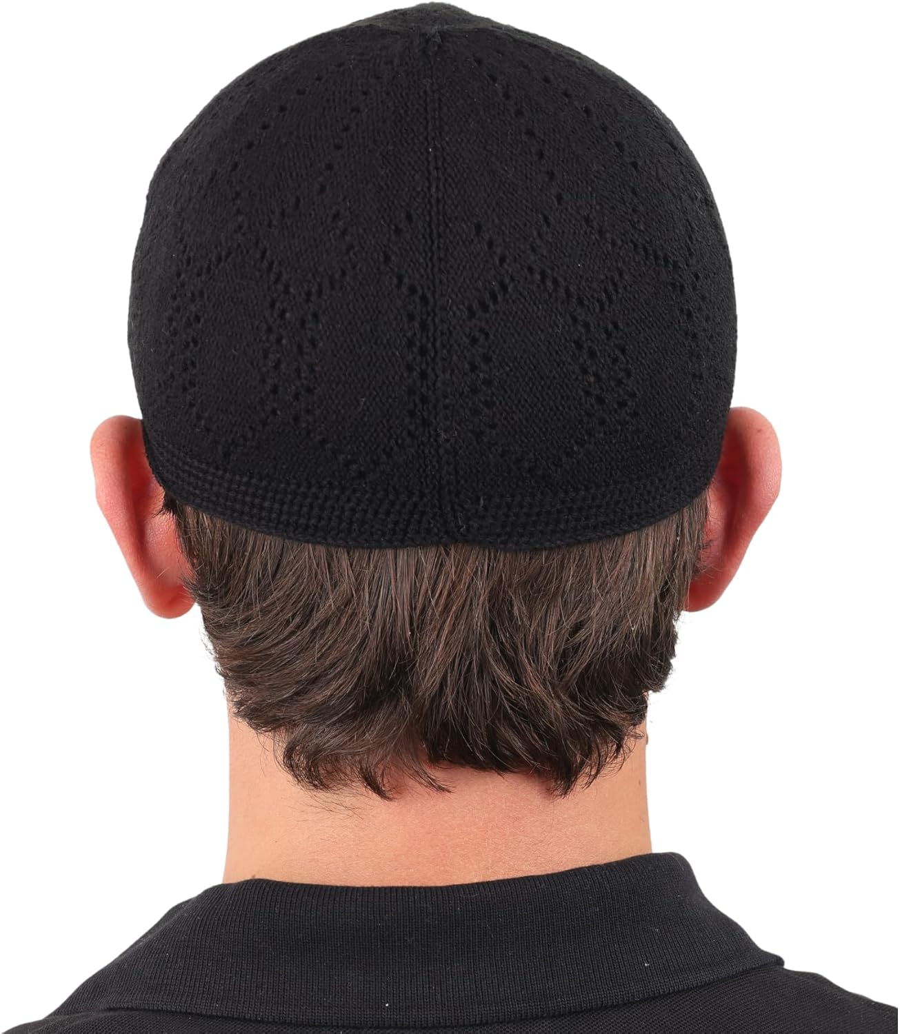 Men’s Turkish Velvet Crochet Kufi Set – 2 Breathable Stretch Islamic Prayer Caps (Standard Size Fit)
