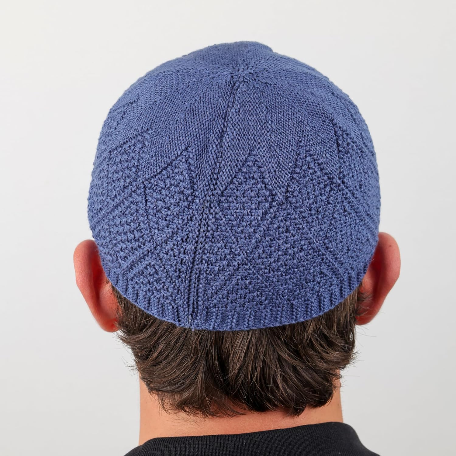 6 Piece Turkish Knit Kufi Caps for Men – Breathable Velvet Islamic Prayer Skull Hats (Stretch Standard Fit)