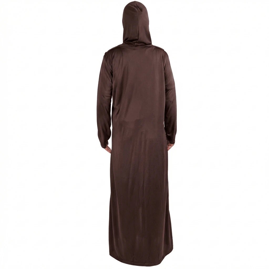 Dubai One - Piece Brown Prayer Dress with Attached Hijab – Soft Cotton - Firaset