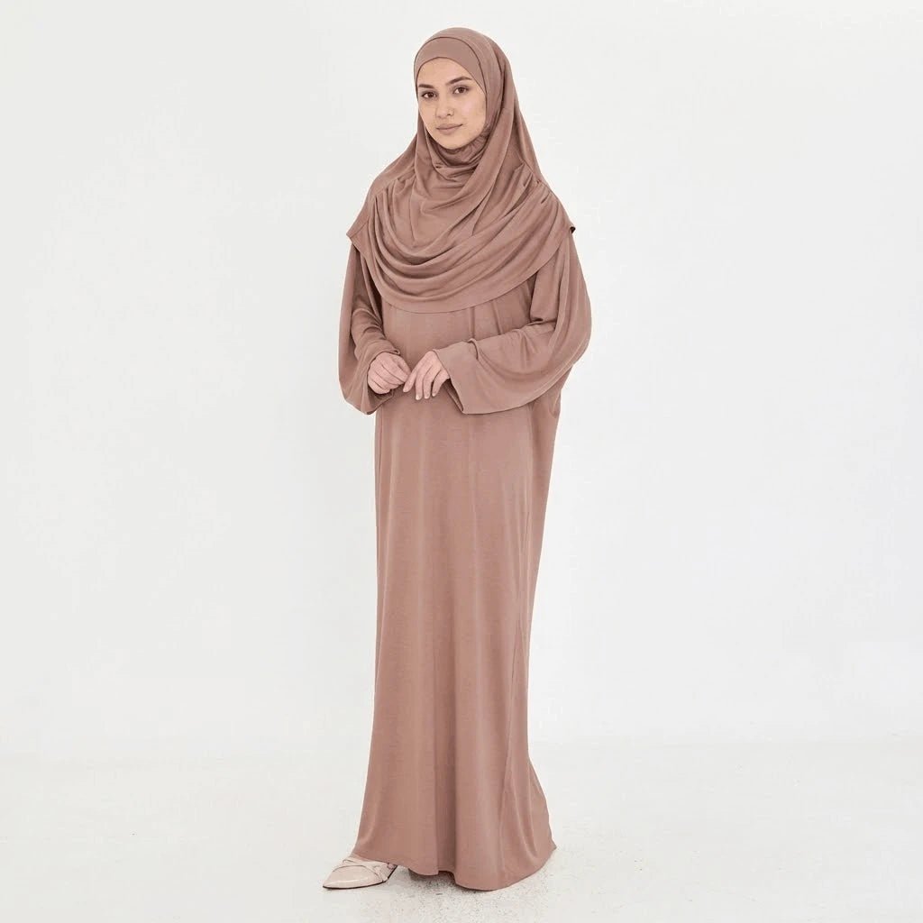 Firdaws 2 - Piece 2 - Viscose Mink Prayer Dress Set – Top, Skirt & Bag - Firaset