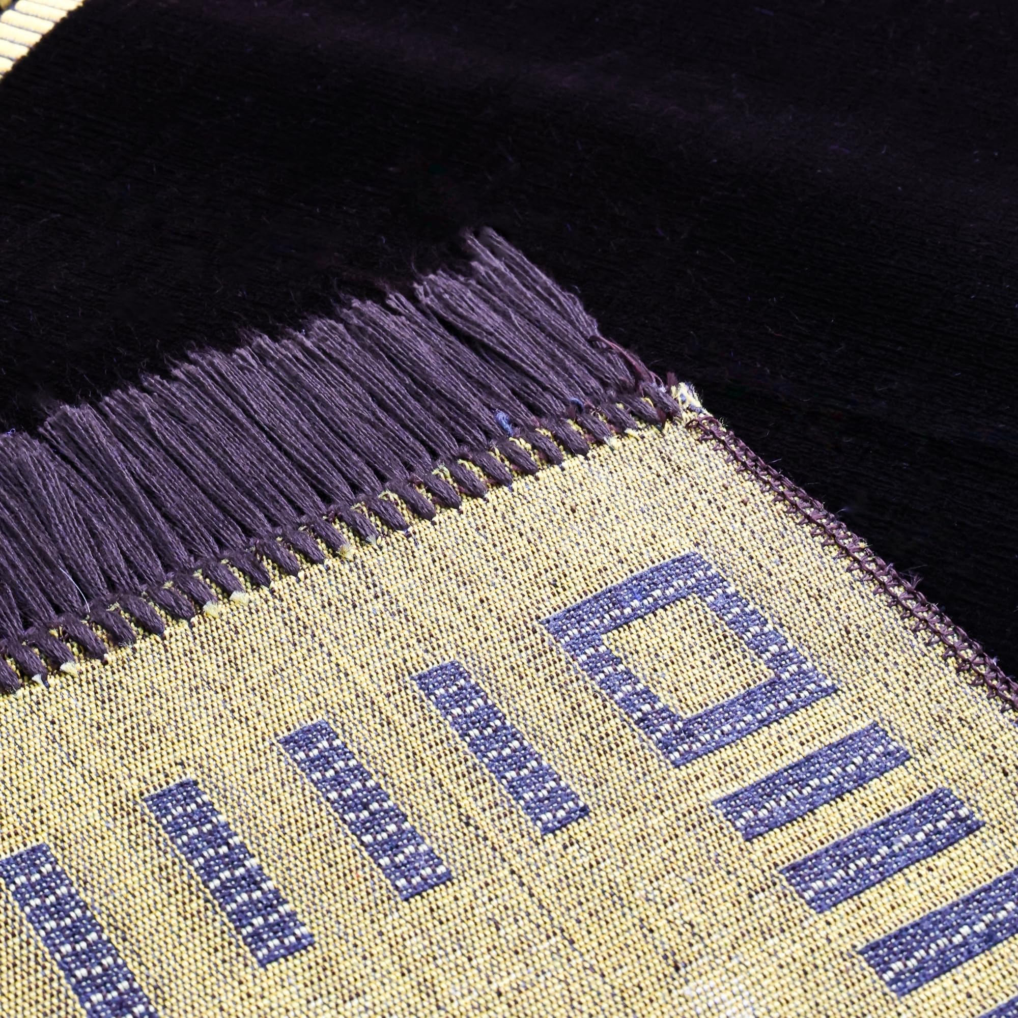 Luxury Turkish Dark Brown & Gold Velvet Prayer Rug with Prayer Cap - Firaset