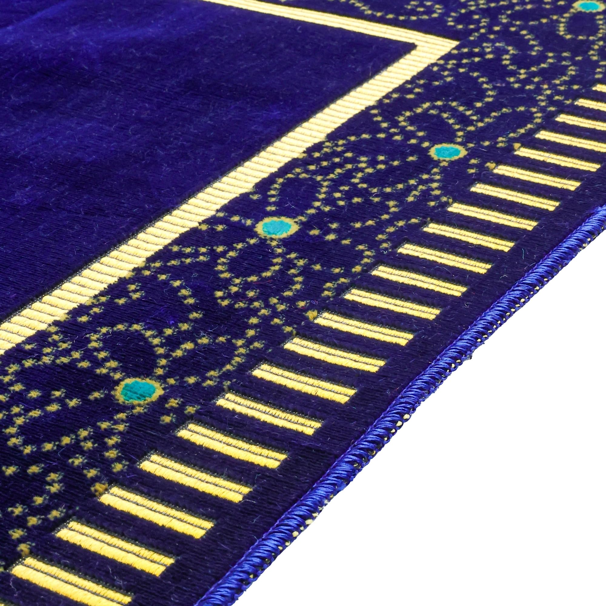 Luxury Turkish Royal Purple Velvet Prayer Rug with Prayer Cap - Firaset