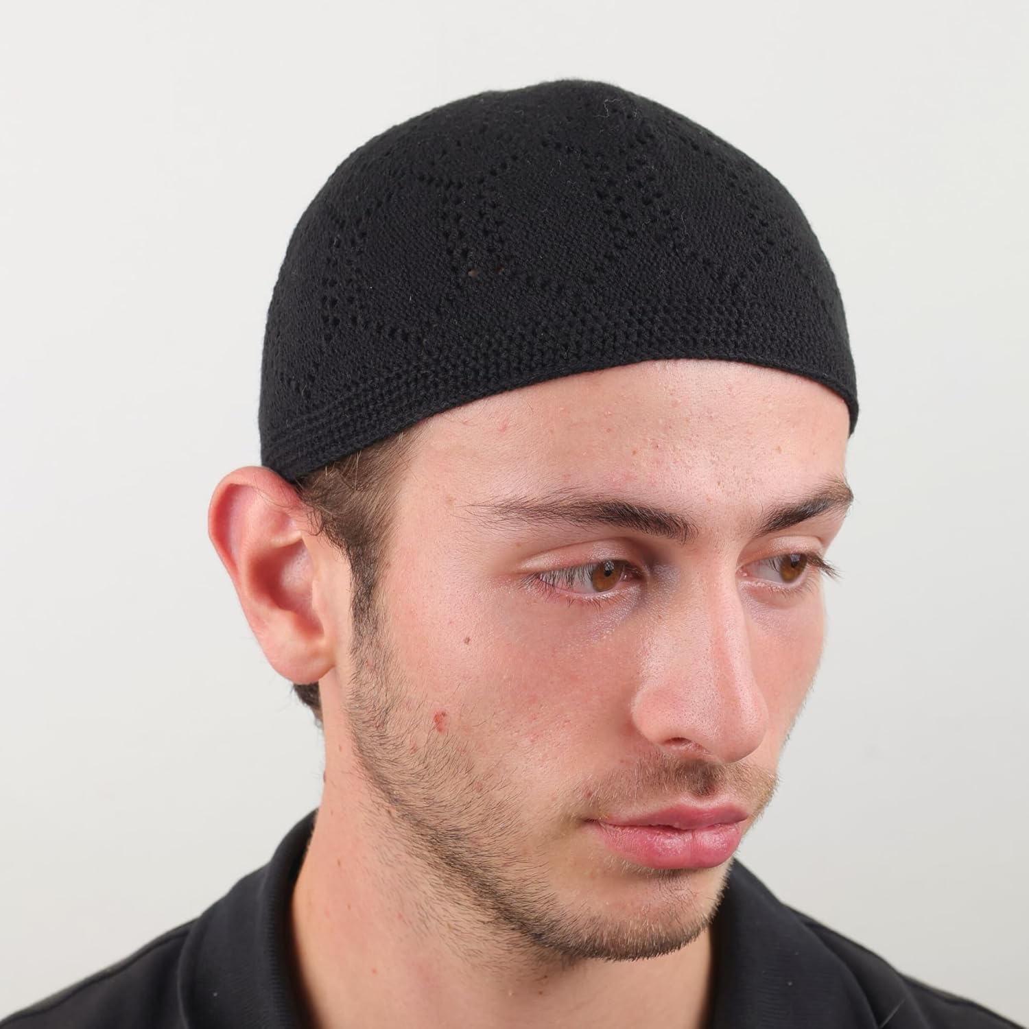Men’s Turkish Velvet Crochet Kufi Set – 2 Breathable Stretch Islamic Prayer Caps (Standard Size Fit) - Firaset