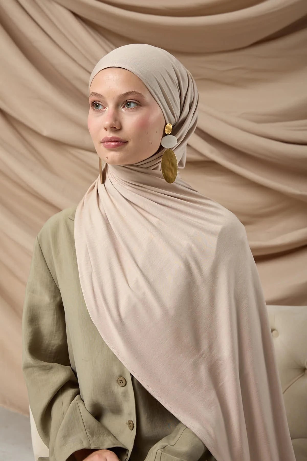Premium Light Mink Jersey Hijab – Soft Stretchy Viscose - Firaset