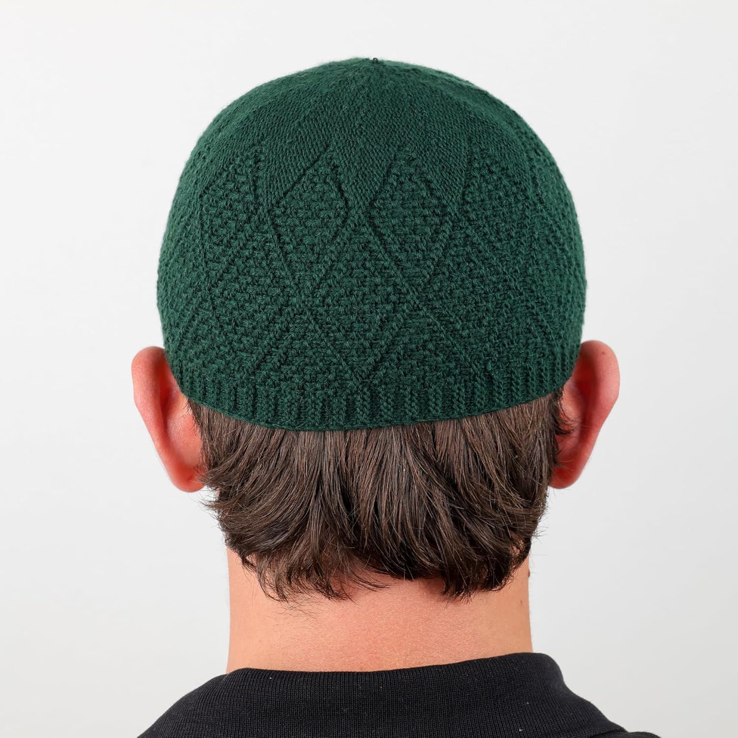 Turkish Velvet Crochet Kufi Hats for Men – Breathable Stretch Islamic Prayer Cap (Standard Fit) - Firaset