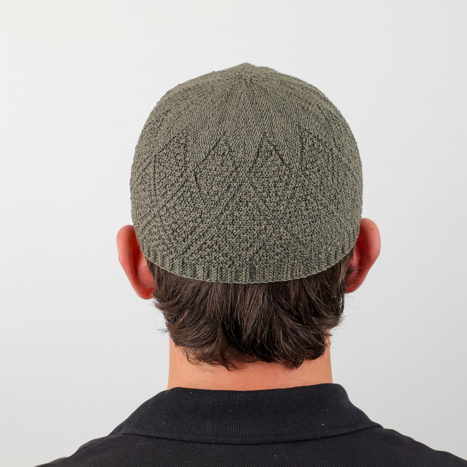 Turkish Velvet Crochet Kufi Hats for Men – Breathable Stretch Islamic Prayer Cap (Standard Fit) - Firaset