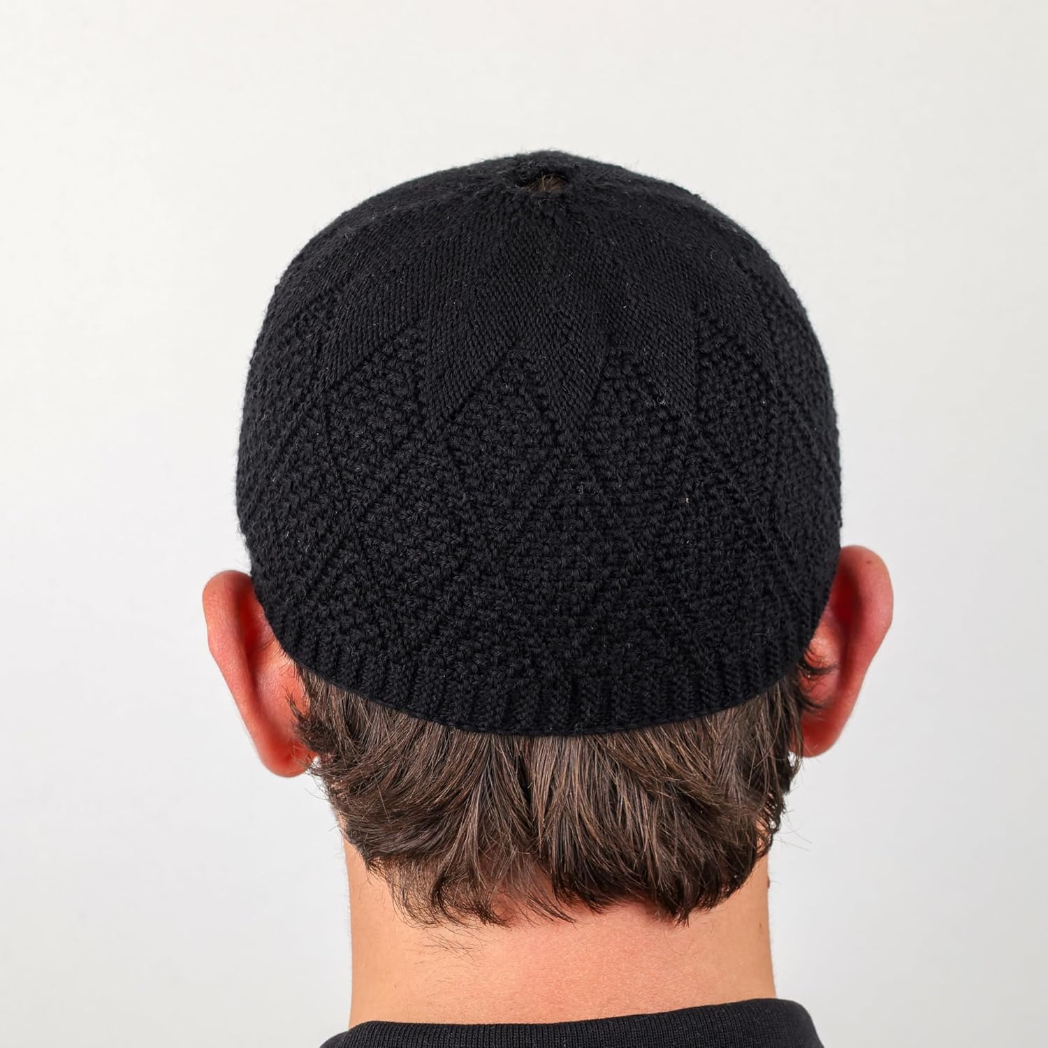 Turkish Velvet Crochet Kufi Hats for Men – Breathable Stretch Islamic Prayer Cap (Standard Fit) - Firaset