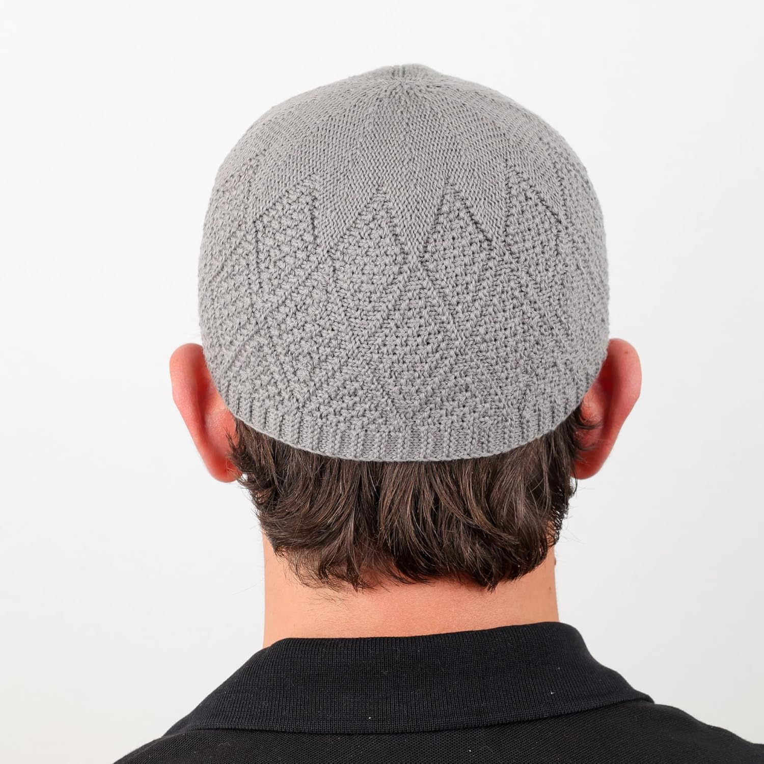 Turkish Velvet Crochet Kufi Hats for Men – Breathable Stretch Islamic Prayer Cap (Standard Fit) - Firaset