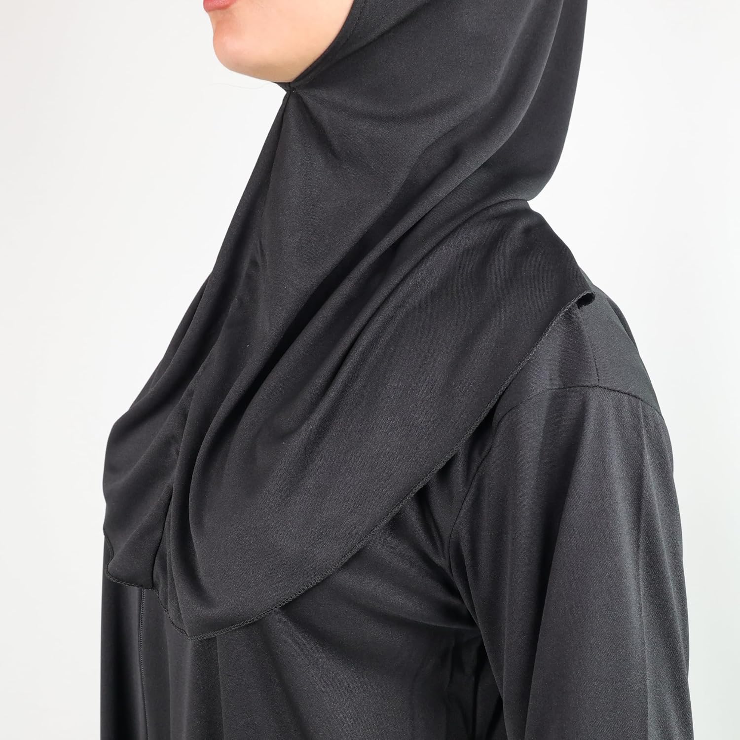 Women's One - Piece Prayer Dress Abaya – Full Coverage Zipper Front Jilbab (Black) - Firaset